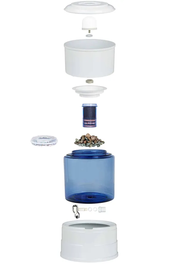 Aqualine 5 Glas waterfilter met 4-in-1 filtersysteem en Flower of Life patroon