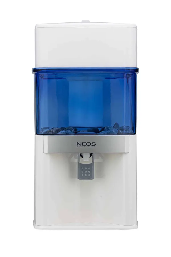 Aqualine Neos Glas vierkant waterfilter met glazen onderbak