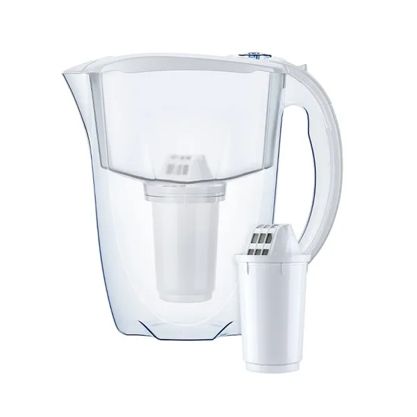 AQUAPHOR Prestige 2,8 liter waterfilterkan wit met A5 filterpatroon ernaast