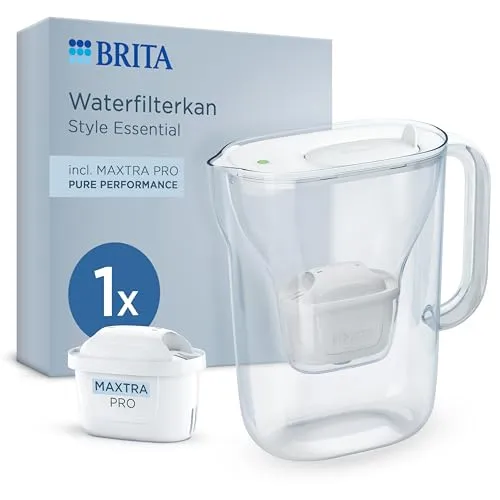 BRITA Style Essential waterfilterkan met verpakking en MAXTRA PRO filter
