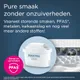 MAXTRA PRO filter close-up met PFAS-reductie, tekst over pure smaak zonder onzuiverheden