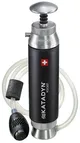 Katadyn Pocket waterfilter met zilverkleurige aluminium behuizing en handpomp