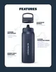 LifeStraw Go RVS 1 liter features overzicht met mondstuk en draaggreep