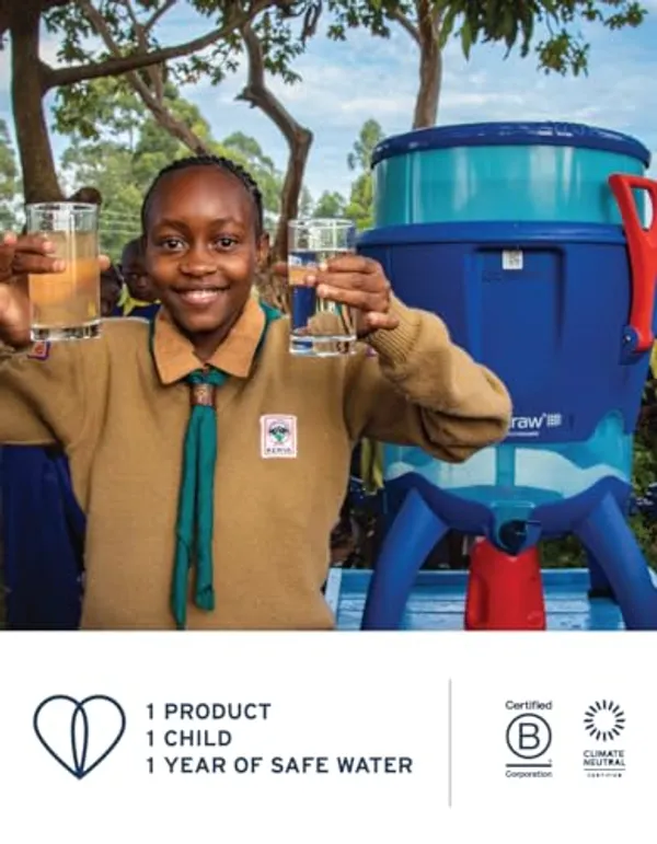 LifeStraw Go RVS 1 liter dop open met mondstuk zichtbaar