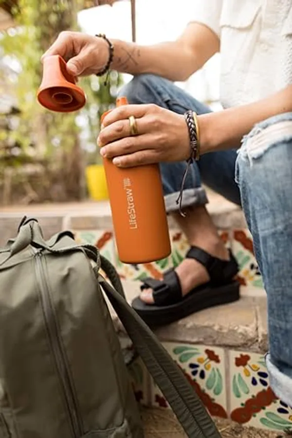 LifeStraw Go RVS 700ml dubbelwandige vacuüm-isolatie doorsnede