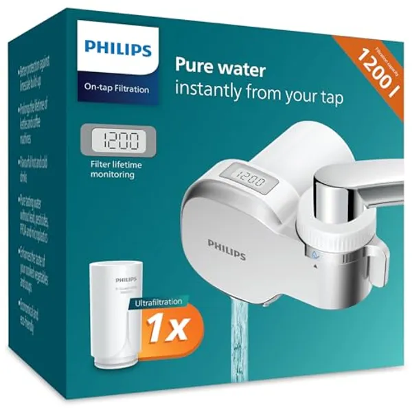 Philips On Tap Ultra AWP3756 kraanwaterfilter verpakking met 1x ultrafiltratiefilter en 1200 liter capaciteit