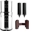 Phoenix Gravity 8 Liter + Teakhouten Standaard — RVS zwaartekrachtfilter met teakhouten onderstel