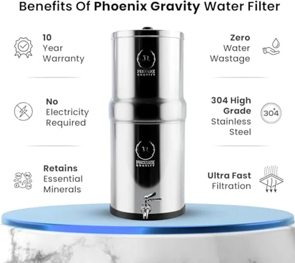Phoenix Gravity 6L waterfilter bovenaanzicht
