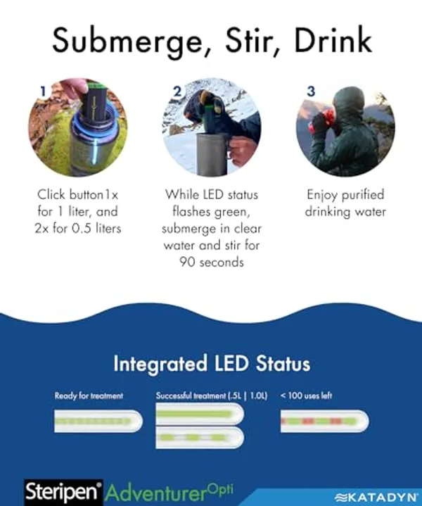 SteriPen Adventurer Opti UV Waterzuiveraar afbeelding 5 — alt-tekst aanvullen