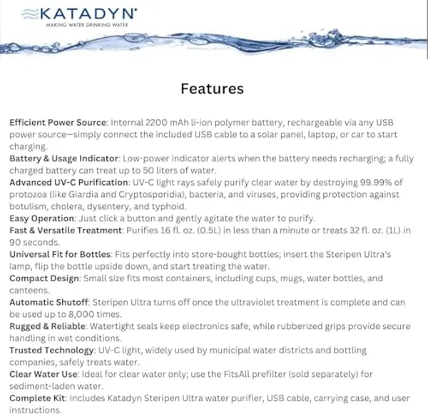 SteriPen Ultra UV Waterzuiveraar afbeelding 9 — alt-tekst aanvullen