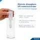 SteriPen Ultralight in gebruik — UV-lamp actief in waterfles