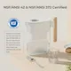 Waterdrop Chubby met NSF ANSI 42 en 372 certificering naast gevuld waterglas