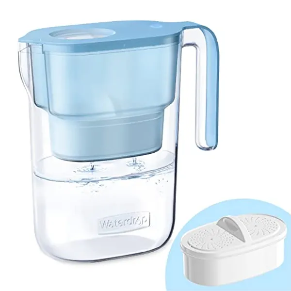 Waterdrop Elfin 5-cup compacte waterfilterkan in skyblue met meegeleverd filterpatroon