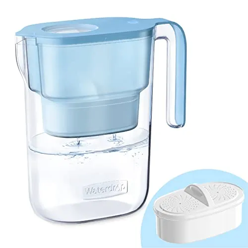 Waterdrop Elfin 5-cup compacte waterfilterkan in skyblue met meegeleverd filterpatroon