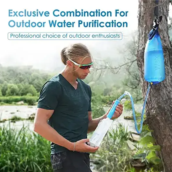 Waterdrop waterfilter filterrietje met 1,5 liter waterzak voor outdoor gebruik
